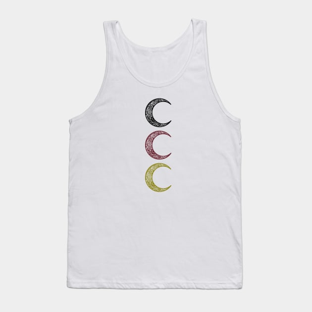 Colorful Henna Crescent Moon Tank Top by Tilila